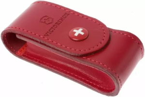 Victorinox Riemetui voor zakmes, rood leer, 2-4 lagen, lus